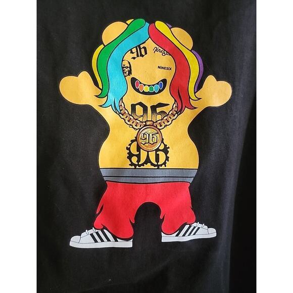 Grizzly Griptape Lil Talk 96 Rapper Black Rainbow Mens T Shirt Medium NWT A118 - Picture 1 of 5